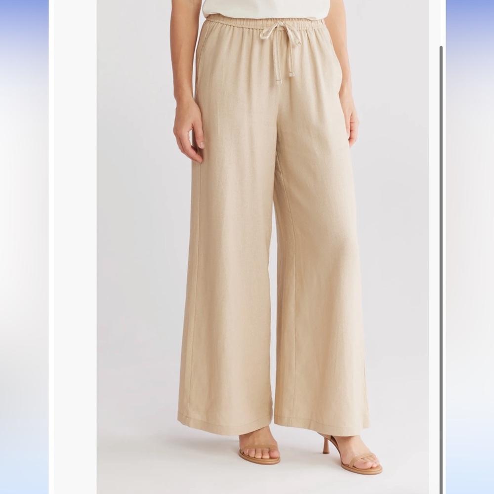 Max Studio Cream pants linen Fabric size m